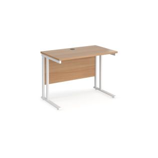Straight Desk 1000mm X 600mm - Grey Oak, Black Frame