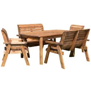6 Seater Wooden Rectangular Dining Set