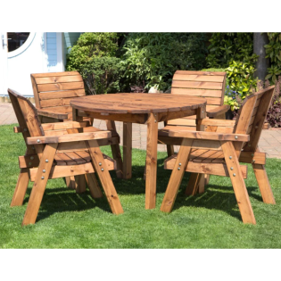 4 Seater Wooden Circular Dining Set