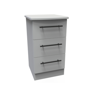 Lewis 3 Drawer Bedside in Dusk Grey