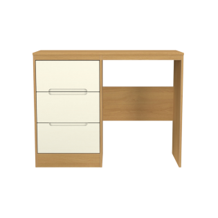 Monaco Dressing Table In Modern Oak With Cream Drawers