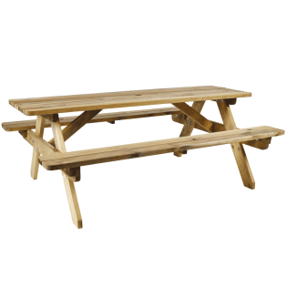 8 Seater Traditional Wooden Picnic Bench