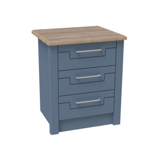Signet 3 Drawer Bedside In Alby Blue And Mountain Oak