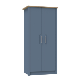 Signet Wardrobe In Alby Blue And Mountain Oak
