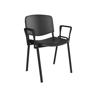 Plastic Stackable Chair With Fixed Arms