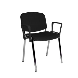 Chrome Stackable Chair With Fixed Arms