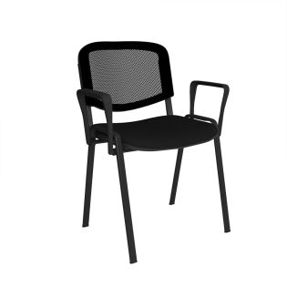 Mesh Stackable Chair With Fixed Arms