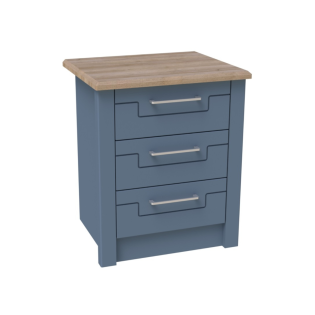 Signet 3 Drawer Bedside in Alby Blue and Mountain Oak