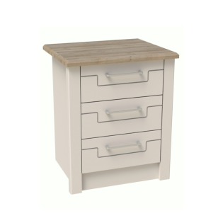 Signet 3 Drawer Bedside in Cashmere and Mountain Oak