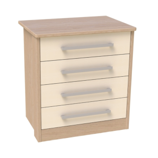 Voyage 4 Drawer Wide Chest in Lissa Oak with  Cream Doors