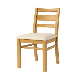Tough Oak Dining Chair with Upholstered Cream Seat