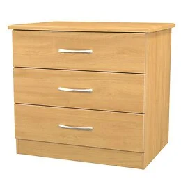 Stretton 3 Drawer Wide Chest Modern Oak