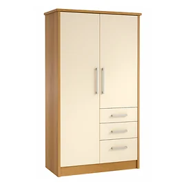Voyage Combi Wardrobe in Lissa Oak with Cream Doors