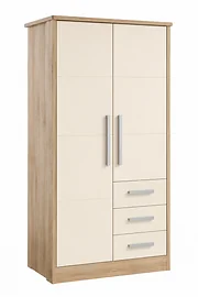 Voyage Combi Wardrobe in Lissa Oak with Cream Doors
