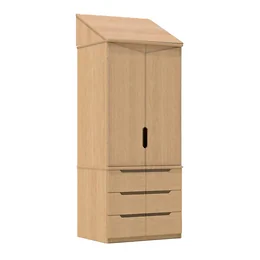 Etan 2 Door & 3 Drawer Gents Wardrobe Anti-lig in Oak