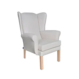 Richmond High Back Chair with Wings in Lunar Scorpio Cream
