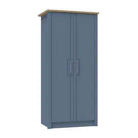 Signet Wardrobe in Alby Blue and Mountain Oak